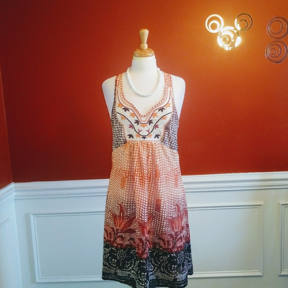 One World sleeveless Boho sundress Sz small